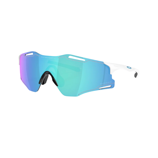 Gafas de sol Oakley CYBR ZERO Polished White con lentes Prizm Sapphire, referencia OO9512D-0239
